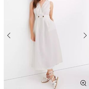 Madewell Button-Waist Wrap Midi Dress